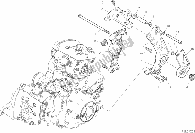 All parts for the Frame Plate Unit of the Ducati Diavel 1260 S Thailand 2019